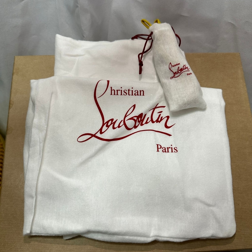 š„SOLDš„NWT CHRISTIAN LOUBOUTIN MEN'S LOUIS FLAT LEATHER SPIKE HIGH-TOP SNEAKERS - Picture 16 of 16